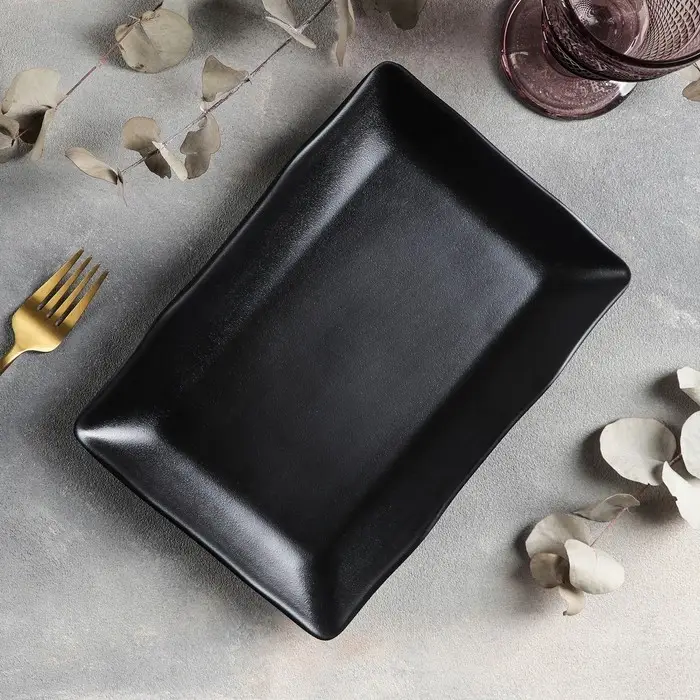 Блюдо для подачи &laquo;Чёрный Восток&raquo;, 25.5&times;17.2&times;3 см, пластик, чёрное