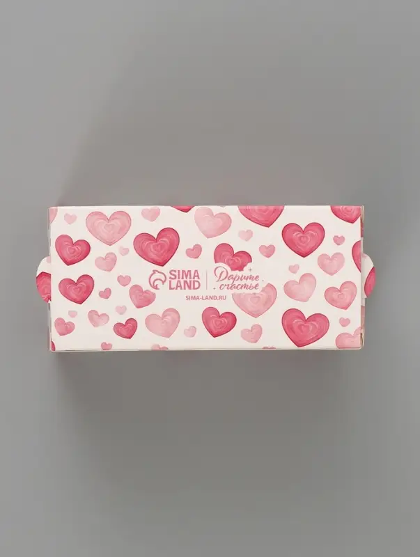 Коробка подарочная с окном &laquo;Сердца&raquo;, 12&times;5.5&times;5.5 см, самосборная