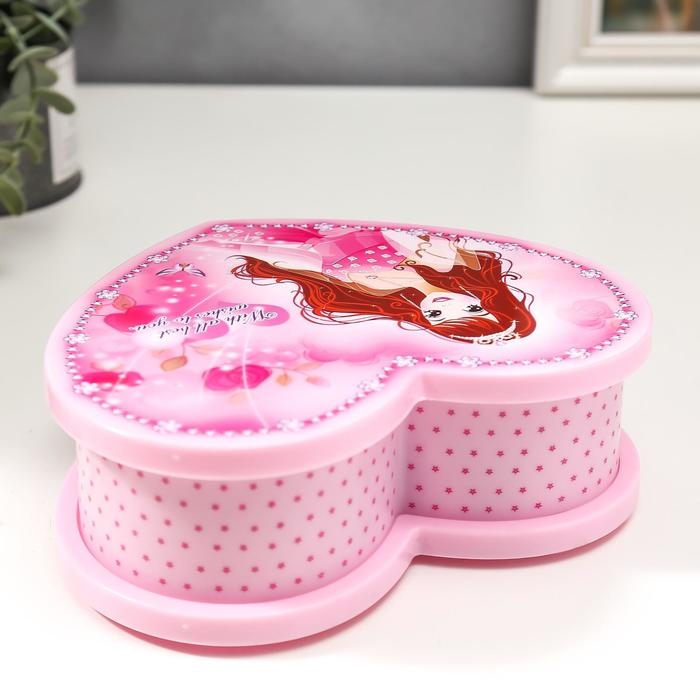 Шкатулка музыкальная розовая с Принцессой 19х16х6 см Шкатулка музыкальная розовая с Принцессой 19х16х6 см
