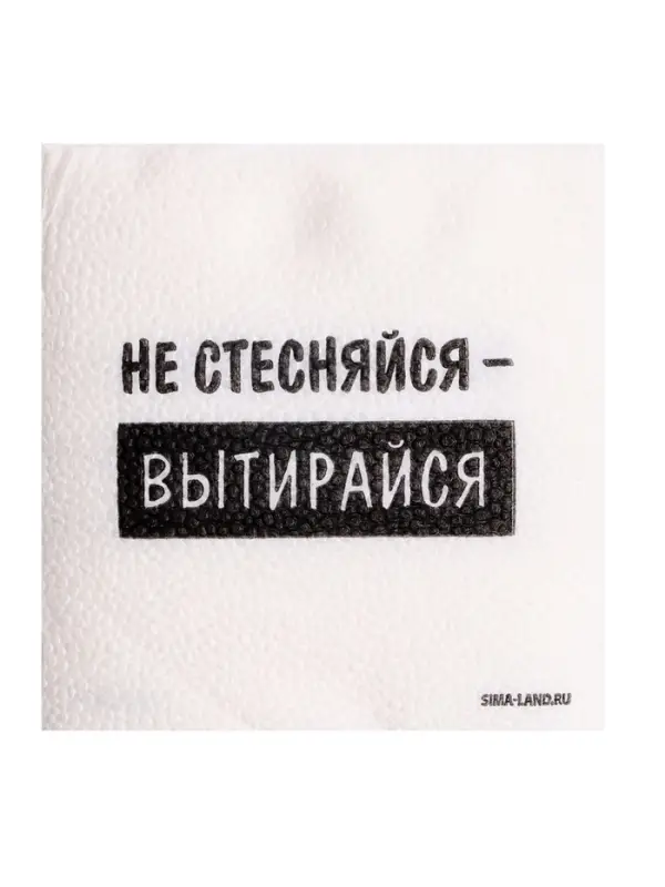 Салфетки бумажные однослойные &laquo;Не стесняйся-вытирайся&raquo;, 24&times;24 см, набор 100 шт.
