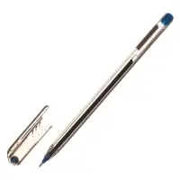 Ручки шариковые 12 штук, 0.7 мм, корпус прозрачный игольчатый, пишущий узел, чернила синие
