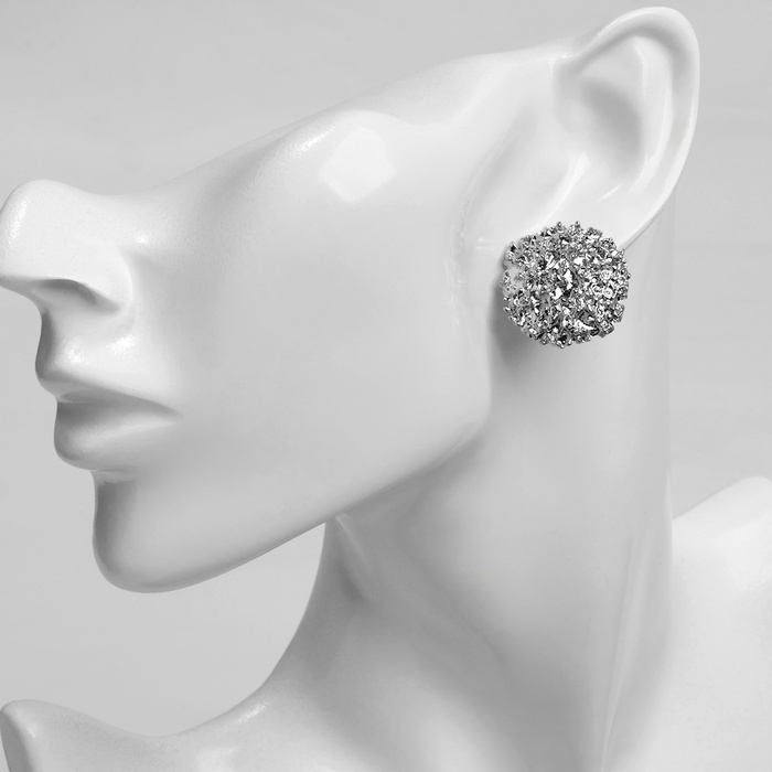 Серьги металл «Карибы» круг, цвет серебро Серьги металл «Карибы» круг, цвет серебро