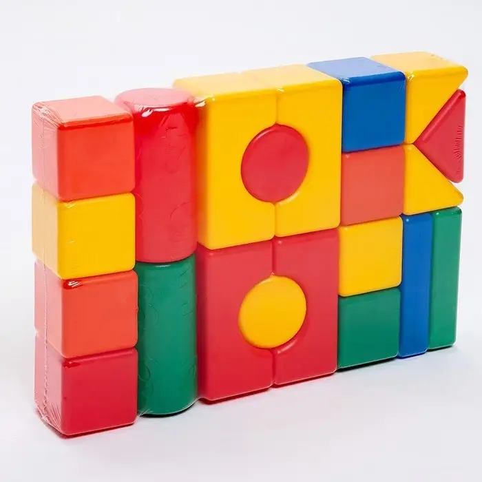 Кубики детские, пластиковые, цветные, 21 штука, 6&times;6 см