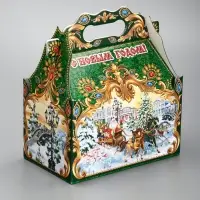 Подарочная новогодняя коробка «ЧУДО ТРОЙКА в золоте» 20×12×19 см Подарочная новогодняя коробка «ЧУДО ТРОЙКА в золоте» 20×12×19 см