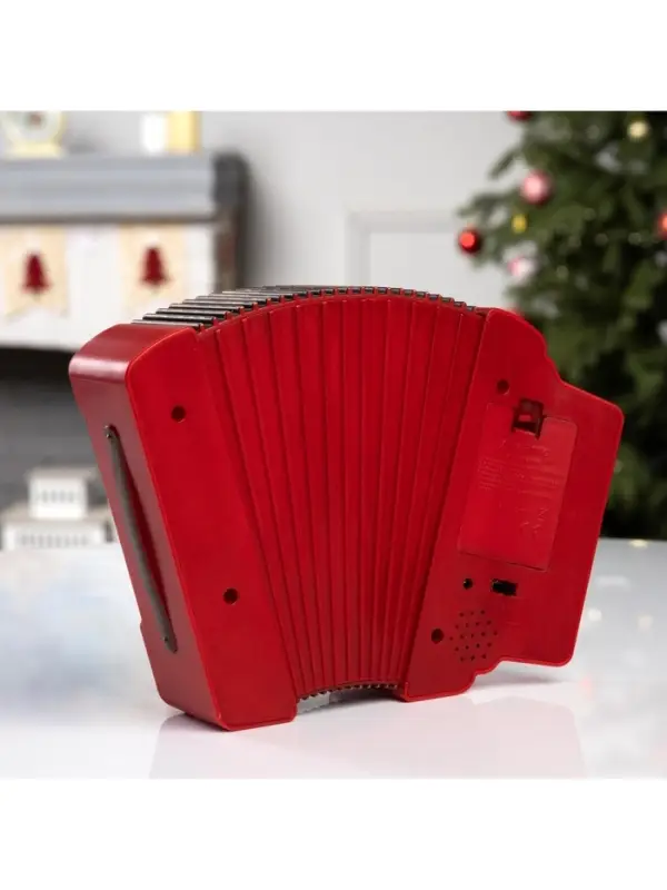 Светодиодная фигура &laquo;Волшебная гармонь&raquo;, 18.5&times;6.3&times;23 см, музыка, от батареек ААх3, USB, свечение тёплое белое