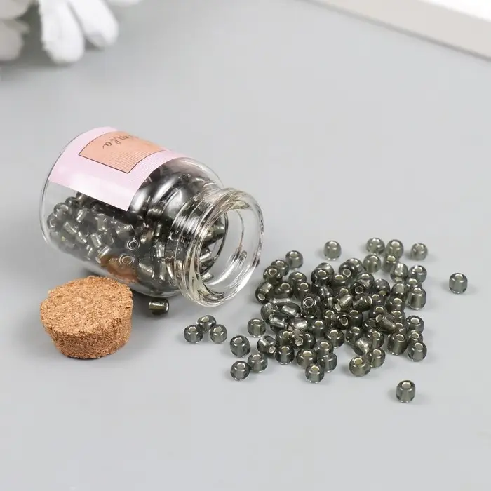 Бисер круглый 6/0 в бутылочке  Бисер круглый 6/0 в бутылочке "Золотистая корица" прозрачно-цветной 20 гр