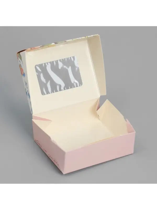 Кондитерская упаковка, коробка с ламинацией &laquo;Цветы&raquo;, 10&times;8&times;3.5 см