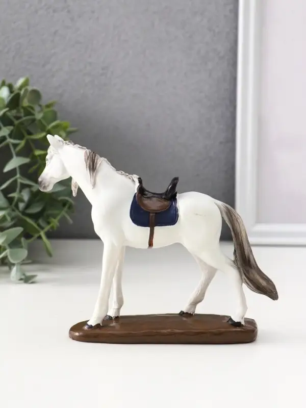 Сувенир полистоун Сувенир полистоун "Белая лошадь с седлом" 14х4х12 см