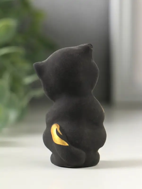 Фигурка керамика &laquo;Котик милашка&raquo;, 7 см, чёрный