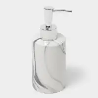 Набор аксессуаров для ванной комнаты &laquo;Сила&raquo;, 3 предмета, мыльница, дозатор для мыла 350 мл, стакан, серый