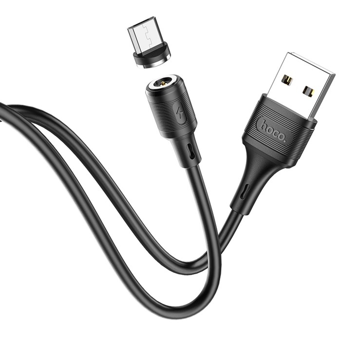 Кабель Hoco X52, microUSB - USB, магнитный разъем, только зарядка, 2.4 А, 1 м, чёрный Кабель Hoco X52, microUSB - USB, магнитный разъем, только зарядка, 2.4 А, 1 м, чёрный