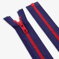 Молния &laquo;Трактор&raquo;, №5, разъёмная, замок автомат, 70 см, синяя, красная