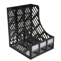 Лоток вертикальный, 3-х секционный, разборный, чёрный