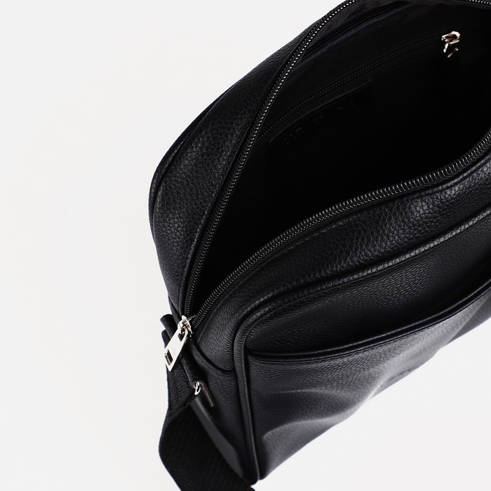 Сумка мужская через плечо TEXTURA, искусственная кожа, цвет чёрный Сумка мужская через плечо TEXTURA, искусственная кожа, цвет чёрный