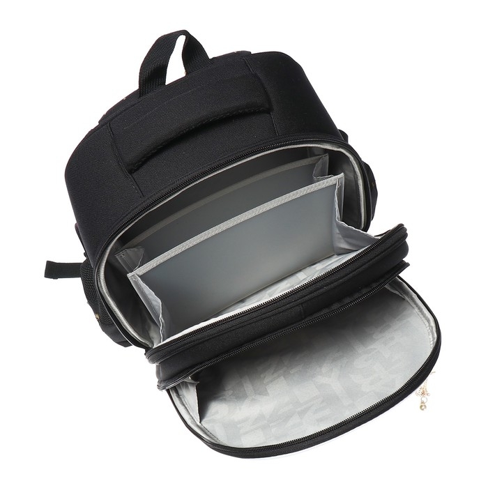 Ранец каркасный, 36 х 28 х 20 см, Grizzly, чёрный Ранец каркасный, 36 х 28 х 20 см, Grizzly, чёрный