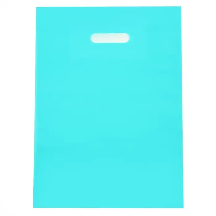 Пакет полиэтиленовый с вырубной ручкой, Бирюзовый 30&times;40 См, 70 мкм