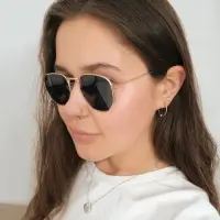 Очки солнцезащитные &laquo;OneSun. Круглые&raquo;, uv 400, линза 4.5&times;5.5 см, цвет золотой, чёрный
