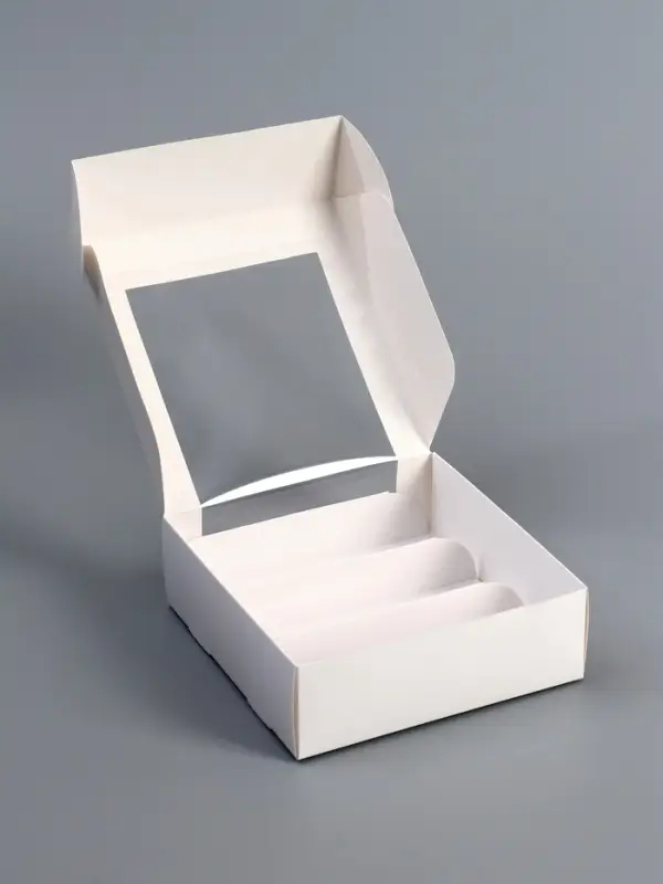 Коробка складная, под 3 эклера, белая, 15&times;15&times;6 см