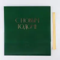 Коробка подарочная новогодняя складная &laquo;С Новым годом&raquo;, тиснение, зеленая, 31&times;24.5&times;8 см