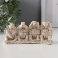 Фигура «Черепахи ничего не вижу, не слышу, не скажу, не делаю», 13×4.5×5.5 см, слоновая кость