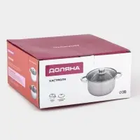 Кастрюля Доляна &laquo;Чёрная ночь&raquo;, 1.5 л, с крышкой, капсульное дно, нержавеющая сталь