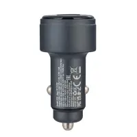 Переходник автомобильного зарядного устройства на Type-C PD45W + USB Q.C 3.0 Z57B HOCO серый