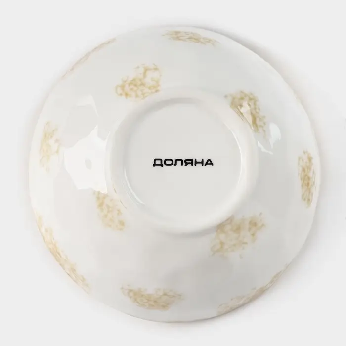 Салатник Доляна Organic Gold, 320 мл, d=12.5 см, фарфор, белый