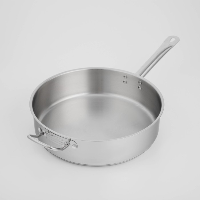 Сковорода из нержавеющей стали «Общепит», d=32 см, h=8,5 см, корпус 0,6 мм, капсульное дно 3,5 мм, индукция