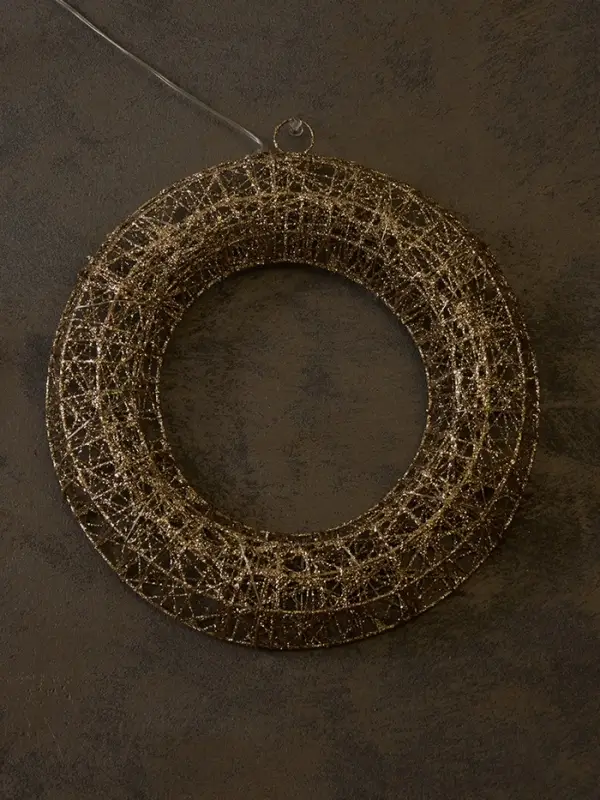 Светодиодная фигура &laquo;Венок&raquo;, 30&times;30&times;5 см, 20 LED, от батареек ААх2, свечение тёплое белое