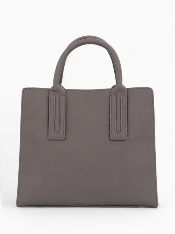 Сумка тоут TEXTURA, с длинным ремнем, средний размер, 29&times;10&times;25 см, однотонная, серая