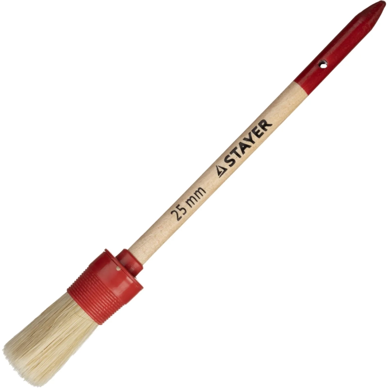 Кисть круглая STAYER MASTER, светлая натурал. щетина, №4 x 25мм0141-25