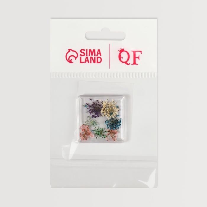 Сухоцветы для декора ногтей, в футляре, вид МИКС