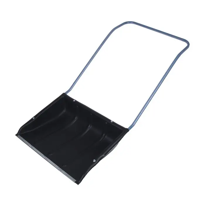 Движок пластиковый для уборки снега, чёрный ковш 600 × 470 мм, металлическая планка, металлическая ручка цвет МИКС Движок пластиковый для уборки снега, чёрный ковш 600 × 470 мм, металлическая планка, металлическая ручка цвет МИКС