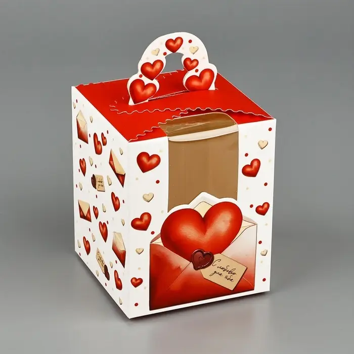 Коробка сборная «Любовное послание» 9 х 11 х 9 см