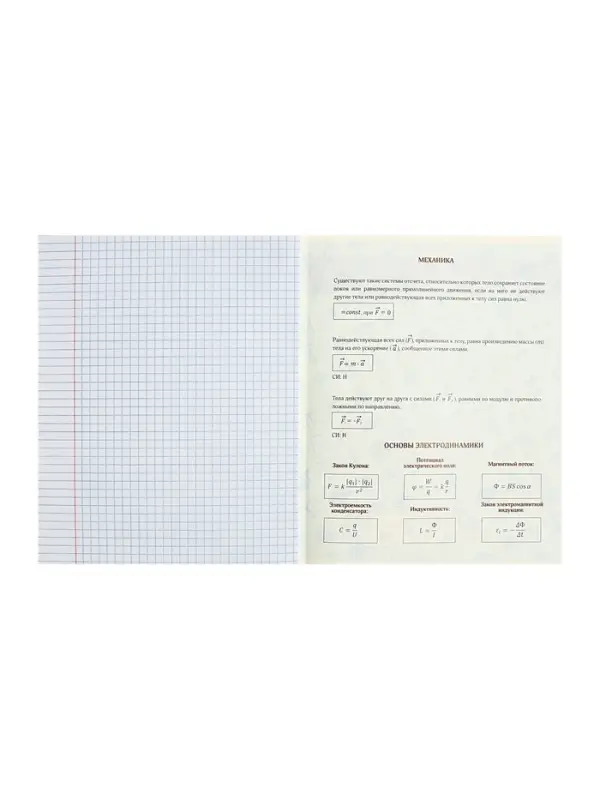 Тетрадь предметная 48 листов в клетку Calligrata &laquo;Журнал. Физика&raquo;, картонная обложка, серые листы