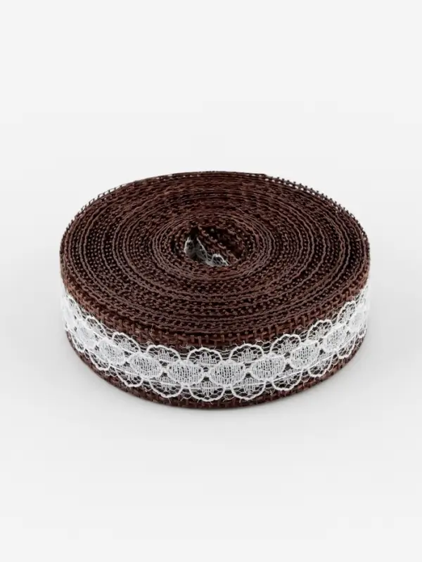 Лента текстильная &laquo;Кружево&raquo;, 20 мм, 4.5&plusmn;0.5 м, коричневая