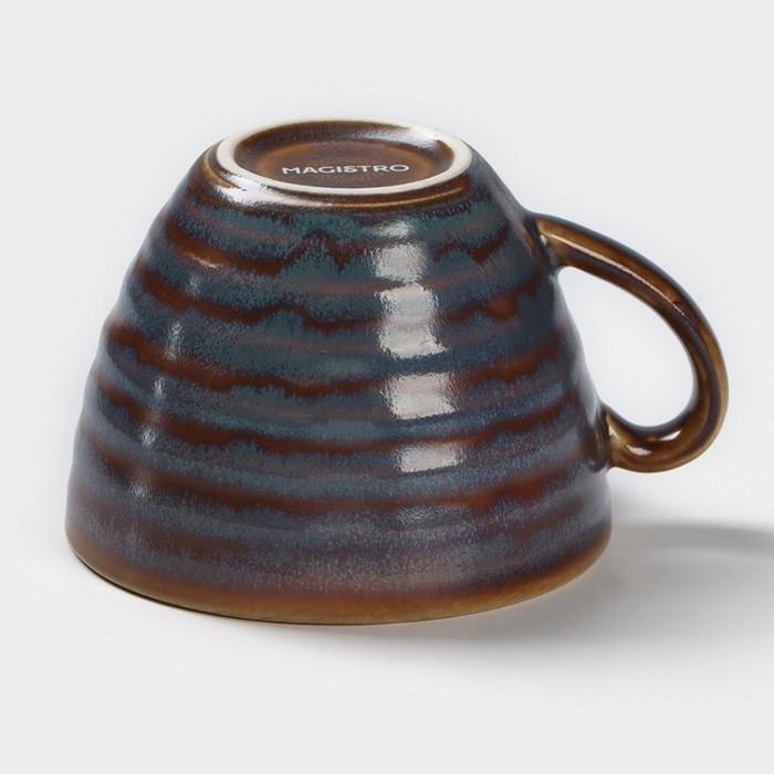 Чашка фарфоровая Magistro Garland, 200 мл, цвет синий Чашка фарфоровая Magistro Garland, 200 мл, цвет синий