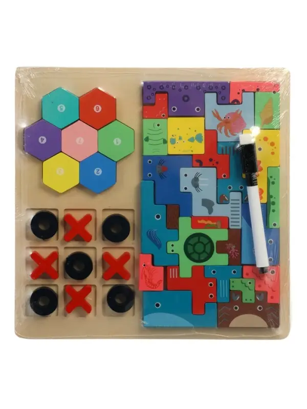 Деревянный  пазл Тетрис 3 в 1