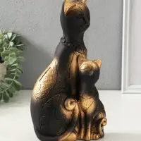 Копилка для денег &laquo;Коты Фараоны&raquo;, гипс, чёрная в золоте, 27.5&times;15&times;9 см