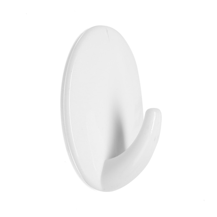 Держатель самоклеящийся ТУНДРА krep, 45х45 мм, цвет белый, овал, 3 шт.