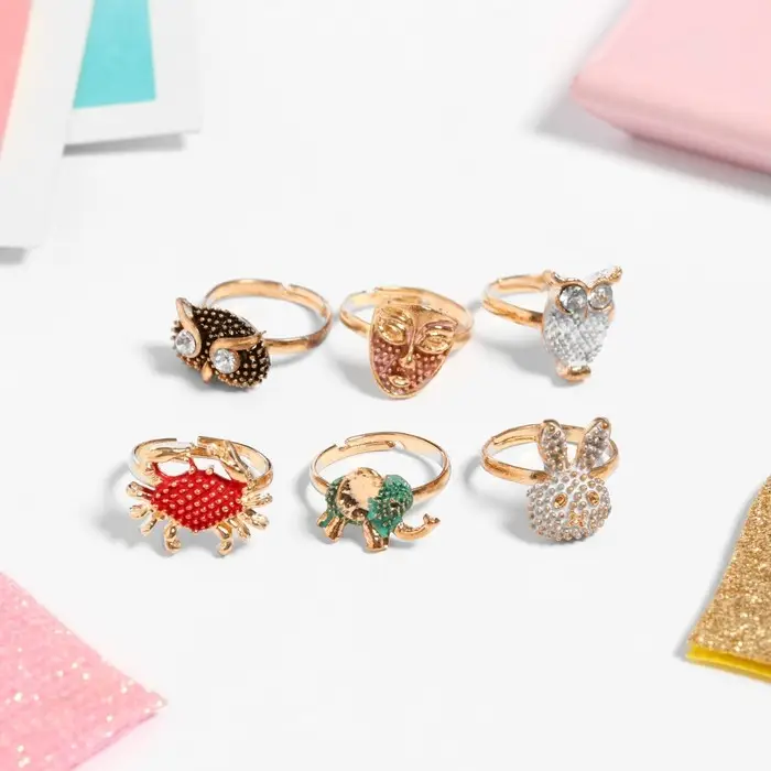 Кольцо детское Выбражулька «Рельеф», форма МИКС, цветное, безразмерное Кольцо детское Выбражулька «Рельеф», форма МИКС, цветное, безразмерное