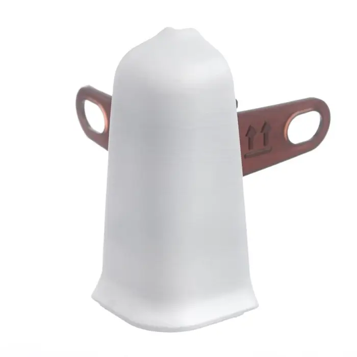 Угол наружный (внешний) для плинтуса «Деконика», с крепежом, 55 мм, цвет 001 белый