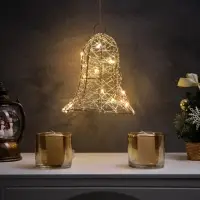 Светодиодная фигура &laquo;Колокол&raquo; 20&times;15&times;15 см, 20 LED, от батареек AAx2, свечение тёплое белое