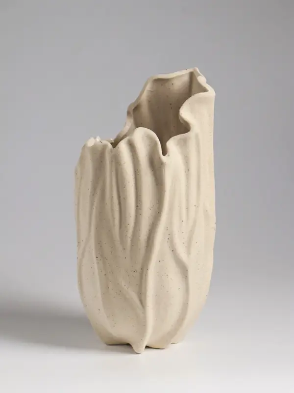 Ваза настольная керамика Ваза настольная керамика "Джалис" 22,5х12 см, бежевый