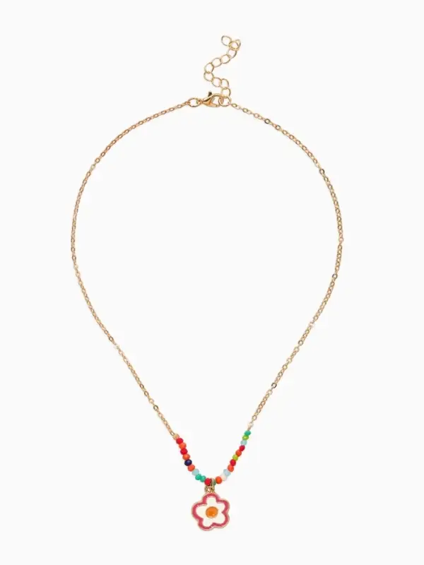 Бусы детские "Выбражулька" бисер, цветок, 41 см, белые в золоте