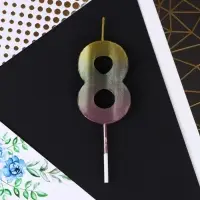 Свеча для торта, цифра «8», 10 х 3,5 см.