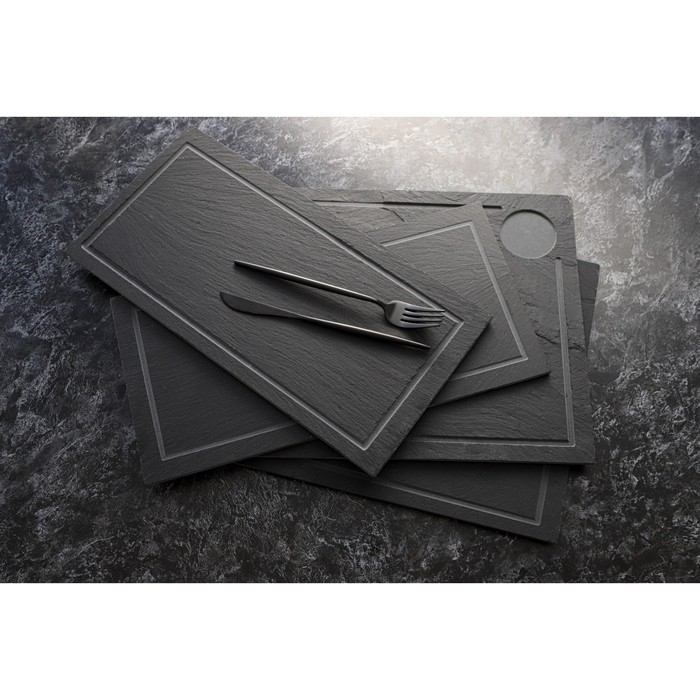 Доска для подачи из сланца Magistro Valley, 20×40 см, с кровостоком Доска для подачи из сланца Magistro Valley, 20×40 см, с кровостоком