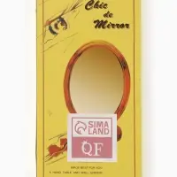 Зеркало настольное, с увеличением х2, двусторонне, настенное, 10.5&times;20 см, (8&times;12 см), цвет янтарный