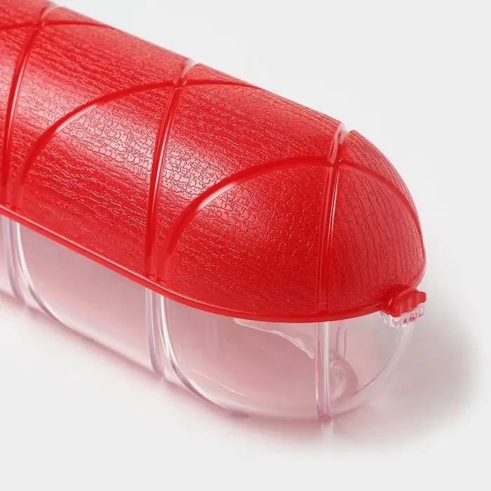 Контейнер для хранения колбасы, пластик, 25.8&times;7&times;7 см, красный