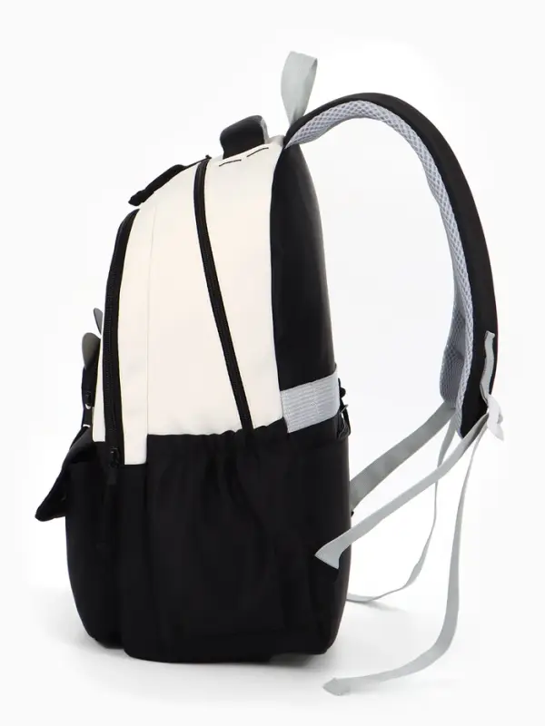 Рюкзак школьный, с кошельком, для девочки, 32&times;14&times;46 см, чёрный